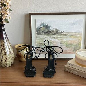 Black Strappy Women's Heels